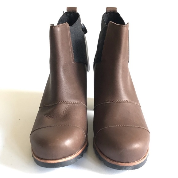 Sorel Addington Chelsea Waterproof Chunky Lugged Block Heel Boots Sz 10.5 - Picture 2 of 7